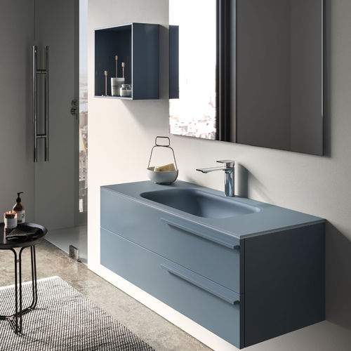 Wall-hung washbasin cabinet - XIL C 06 - LASAIDEA - glass / contemporary / without door