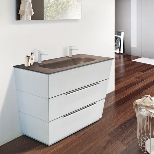 Wall-hung washbasin cabinet - LIBECCIO 40 - LASAIDEA - wood / resin / contemporary