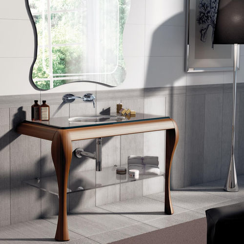 Wooden washbasin stand GAUDI AIR 03 LASA IDEA glass