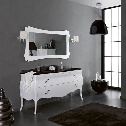 Double washbasin cabinet - VANITY DUETTO 03 - LEGNOBAGNO - free-standing / wooden / crystal