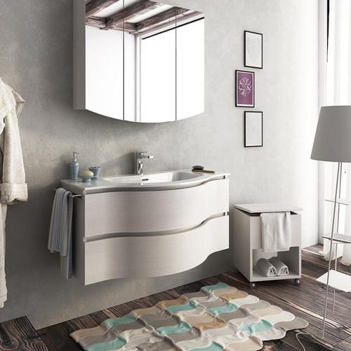 Wall-hung washbasin cabinet - BROADWAY B13 - LEGNOBAGNO - oak / contemporary / without door