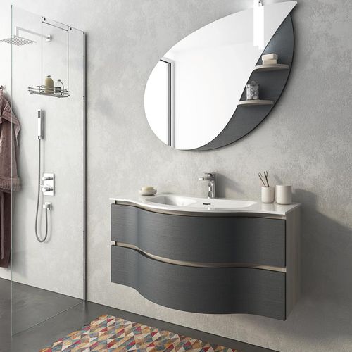Wall-hung washbasin cabinet - BROADWAY B14 - LEGNOBAGNO - oak / contemporary / without door