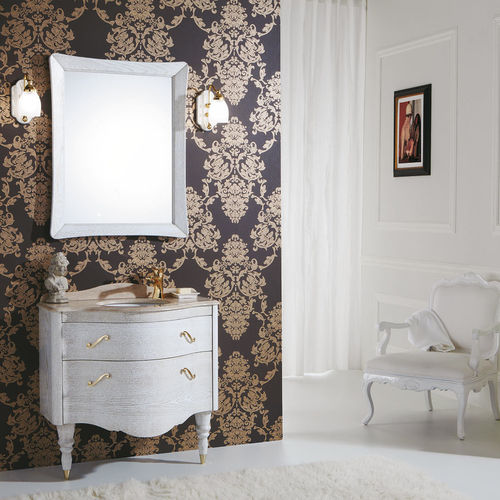 Free-standing washbasin cabinet - DEC&Ograve; D08 - LEGNOBAGNO - wooden / marble / travertine