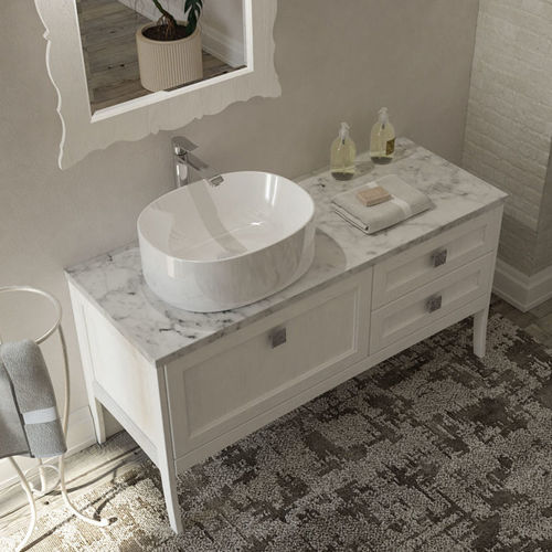 Free-standing washbasin cabinet - RETR&Ograve; R213 - LEGNOBAGNO - wooden / marble / contemporary