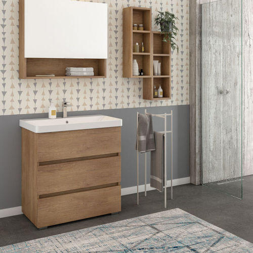 Free-standing washbasin cabinet - SOHO 21 - LEGNOBAGNO - wooden / contemporary / without door