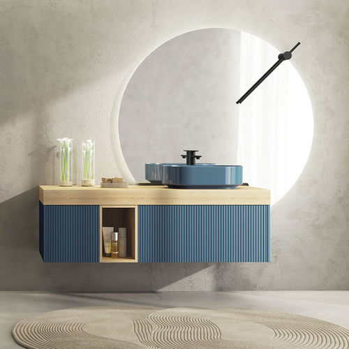 Wall-hung washbasin cabinet - RT08 Rigato - LEGNOBAGNO - oak / HPL / contemporary