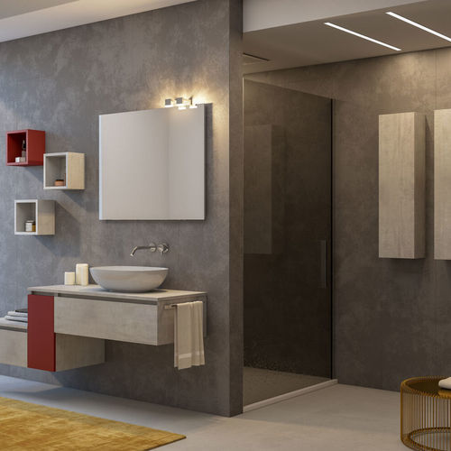 Wall-hung washbasin cabinet - UCO20 - LEGNOBAGNO - wooden / ceramic / contemporary