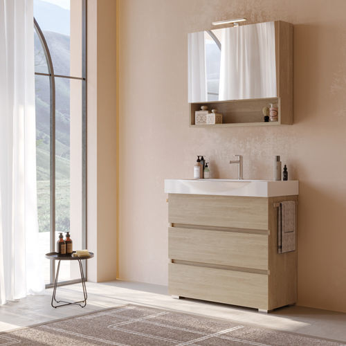 Free-standing washbasin cabinet - MANATTHAN M4 - LEGNOBAGNO - ceramic / contemporary / without door