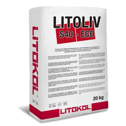 Leveling mortar - LITOLIV S40 ECO - LITOKOL - non-shrink / self-leveling / for flooring screed
