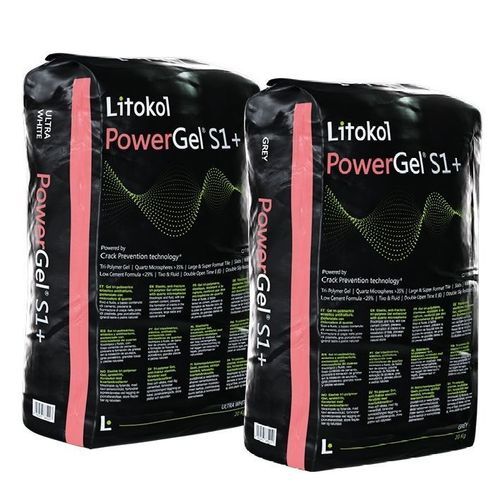 Adhesive adhesive mortar - POWERGEL&reg; S1+ - LITOKOL - for tile / for stone / for wall