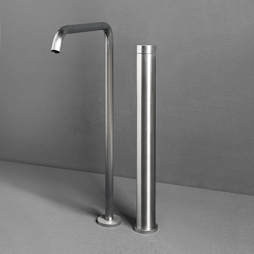 Washbasin mixer tap - OX: WB 12/ BT 07 - MAKRO - floor-mounted / stainless steel / bathroom