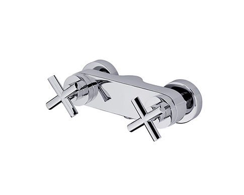Double-handle shower mixer tap - DONA: F 028 014 01 - MARCO MAMMOLITI - wall-mounted / metal / bathroom