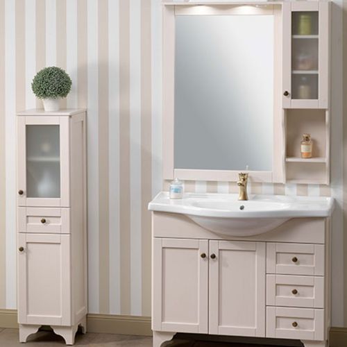 Free-standing washbasin cabinet - NATURA: NT 20 - MOBILTESINO - ash / composite / contemporary
