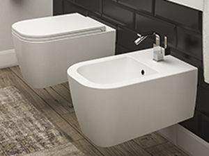Wall-hung bidet - BQUADRO - MOMA DESIGN - ceramic