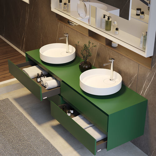 Countertop washbasin - OYSTER  - MOMA DESIGN - Solid Surface / double / round