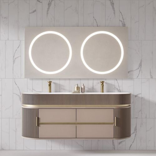 Wall-mounted washbasin cabinet - ETEREO - MOMA DESIGN - lacquered MDF / porphyry / contemporary