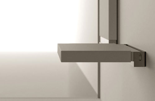 Folding shower seat - SEDILE - MOMA DESIGN - wall-mounted / Corian® / commercial