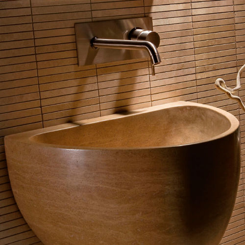 Wall-mounted washbasin - SINK 28 - PETRA ANTIQUA - marble / semi-circular / contemporary