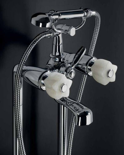 Double-handle shower mixer tap - HERMITAGE - PETRACER'S CERAMICS - wall-mounted / metal / indoor