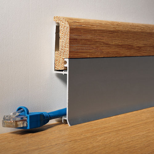 Aluminum baseboard - BATTISCOPA BI BICOLOR - PROFILITEC - for electrical wiring