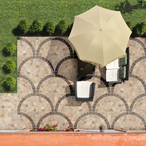 Porcelain stoneware tile - BEIGE - Ceramica Rondine - structure / outdoor / garden