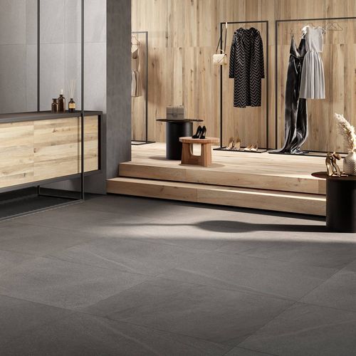 Porcelain stoneware tile - DARK - Ceramica Rondine - polished / indoor / living room