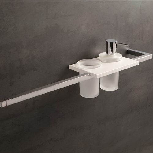 1-bar towel rack - RL71 - STILHAUS - wall-mounted / metal / with shelf