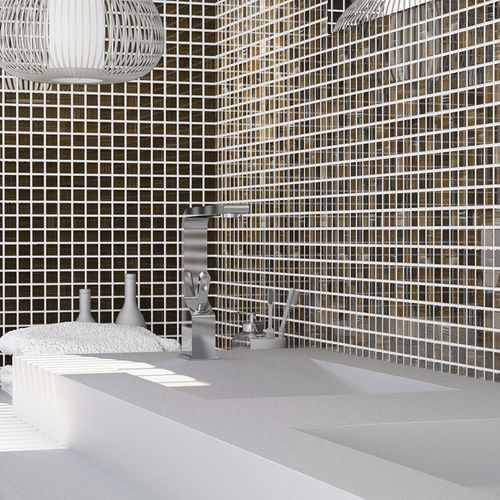 Porcelain stoneware mosaic tile - GARONNE - TERRACOTA - high-gloss / indoor / bathroom