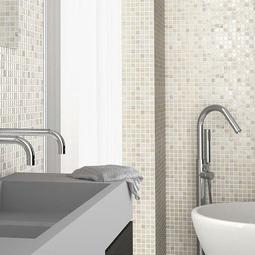 Indoor mosaic tile - MOSELLE - TERRACOTA - bathroom / wall / porcelain ...