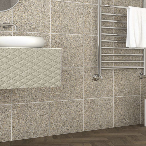 Porcelain stoneware tile - GRANILLA BLANCO - TERRACOTA - polished / indoor / bathroom