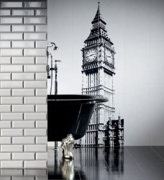 Ceramic tile - LONDON: BIG BEN - TUBADZIN - high-gloss / indoor / bathroom
