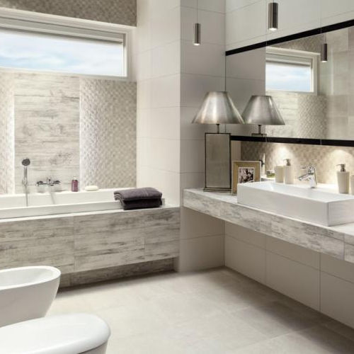 Porcelain stoneware tile - TIMBRE - TUBADZIN - matte / bathroom / wall