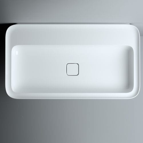 Wall-mounted washbasin - CAMEO 90X50 H14 - VALDAMA - ceramic / rectangular / contemporary