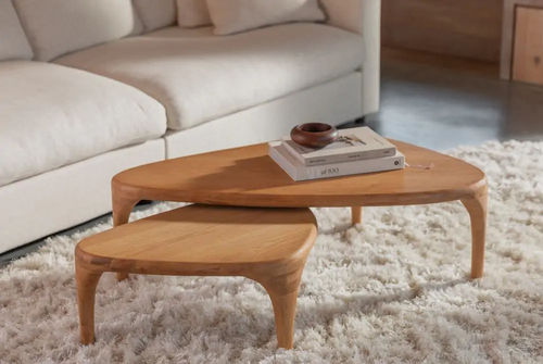 Contemporary coffee table - Isla - Zuiver - oak / solid wood / rubber