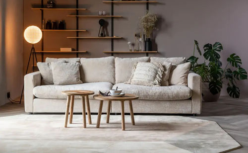 Contemporary sofa - Sense  - Zuiver - linen / polyester / with armrests