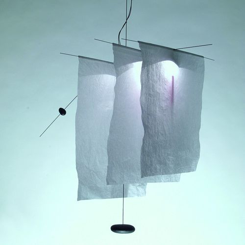 Pendant lamp - KABUKI  - CÉLINE WRIGHT  - cast iron / Japanese paper / contemporary