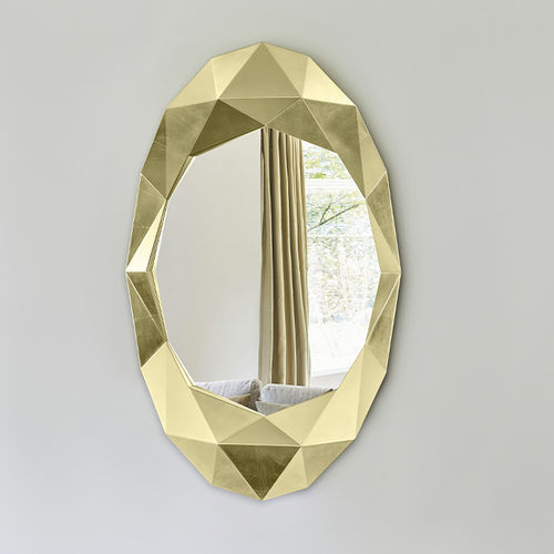 Wall-mounted mirror - Precious Gold - DEKNUDT MIRRORS  - contemporary / oval / metal