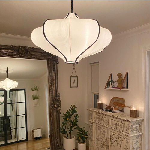 Pendant lamp - LEA - GONG - silk / contemporary / corded