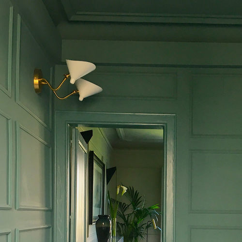 Contemporary wall light - DINO TWIN - GONG - indoor / brass / orientable