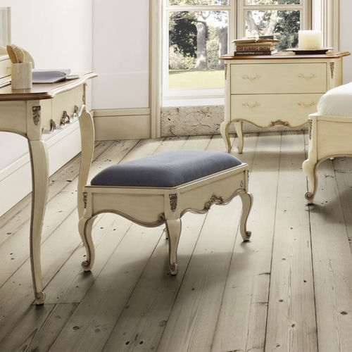 Classic upholstered bench - Glamour - Jetclass - fabric / leather / lacquered wood base