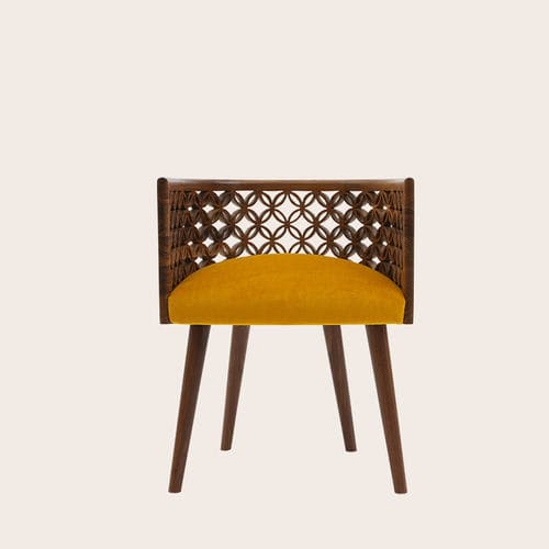 Original design chair - ARABESQUE - NADA DEBS - indoor / fabric / American walnut