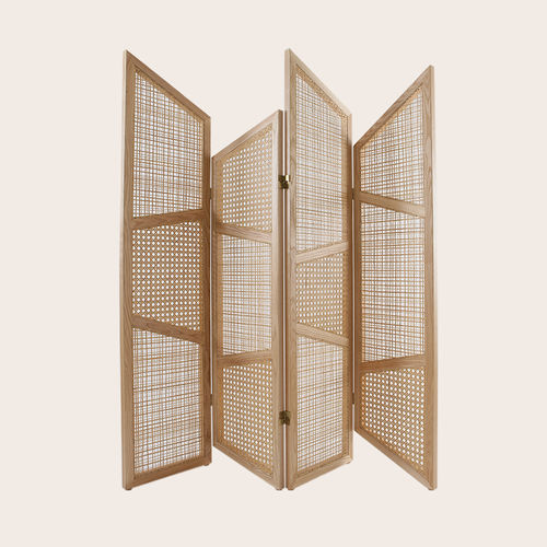Contemporary screen - SUMMERLAND - NADA DEBS - wooden / straw / folding