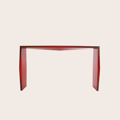Contemporary sideboard table - ORIGAMI - NADA DEBS - American walnut / american walnut base / rectangular