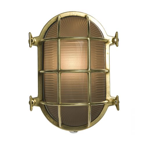 Contemporary wall light - ORIGINAL BTC - outdoor / frosted glass / brass