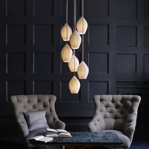 Pendant lamp - FIN : FP550N/7 - ORIGINAL BTC - metal / porcelain / contemporary