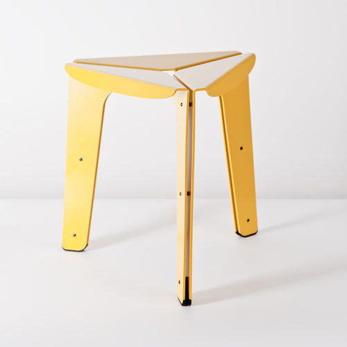 Original design stool - ARRAY - PCM DESIGN - aluminum / 3-legged / black