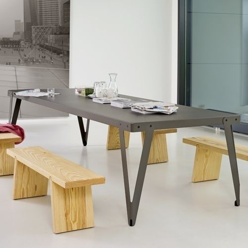 Contemporary table - LLOYD SPECIAL - FUNCTIONALS - powder-coated steel / powder-coated steel base / rectangular