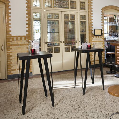 Contemporary high bar table - LLOYD - FUNCTIONALS - powder-coated steel / powder-coated steel base / rectangular