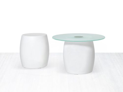Contemporary side table - BART  - Myyour - glass / plastic / polyethylene base