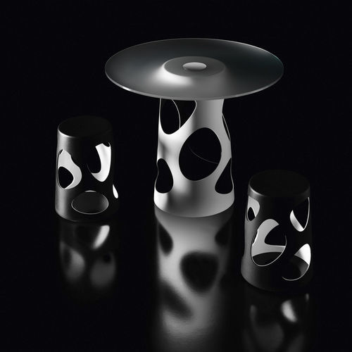 Original design bistro table - LIBERTY - Myyour - HPL / glass / plastic